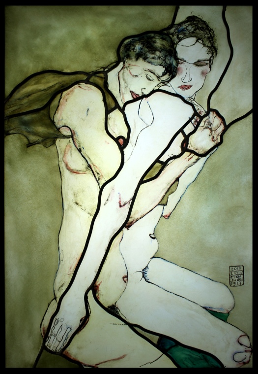 Kochankowie - transpozycja malarstwa Schiele